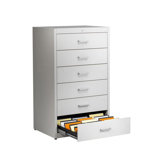 Steel Card Filing Cabinet With Self-Closing Mechanism For File Cards  In Din A5 Landscape Format