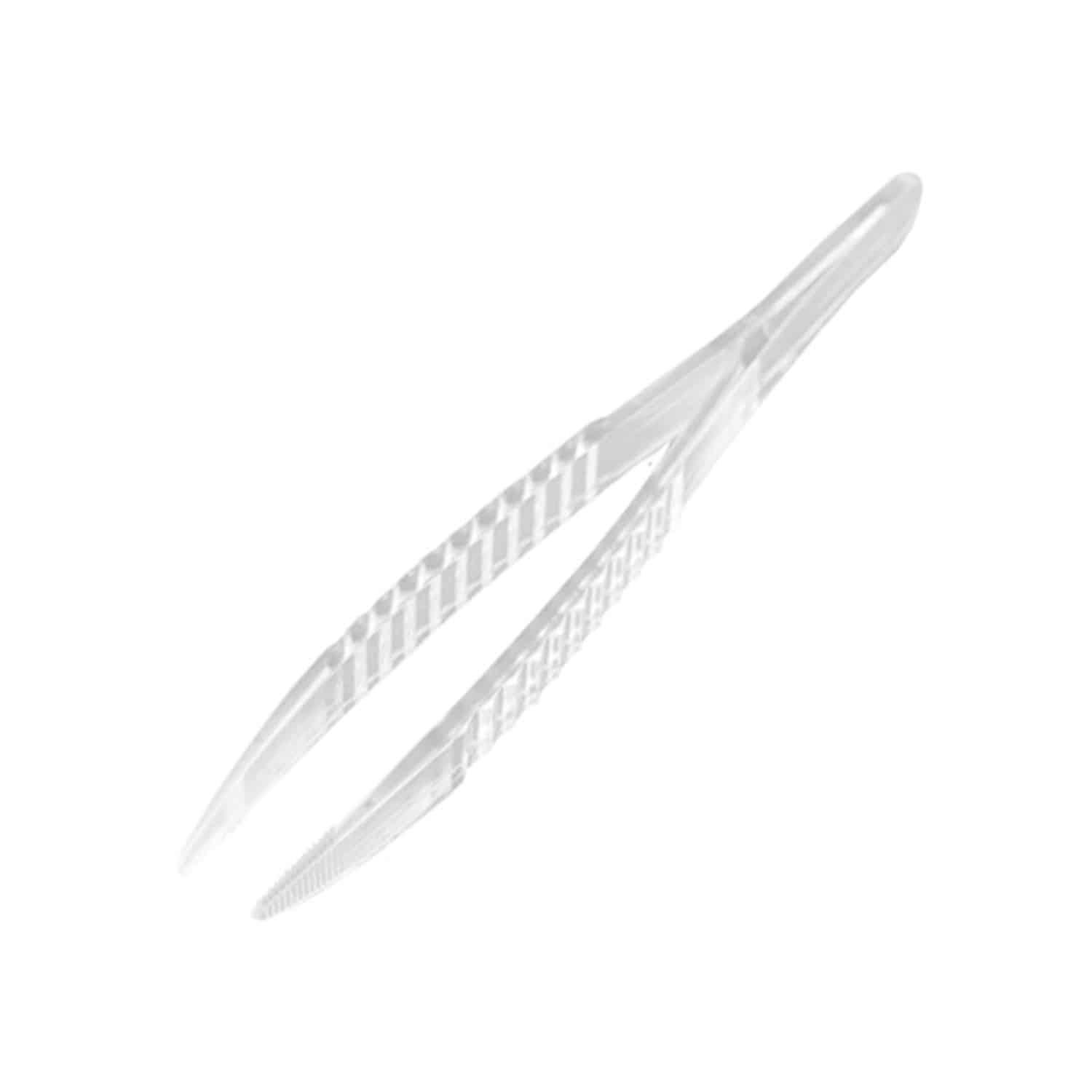 Disposable Forceps Made Of Transparent Polystyrene With Ribbed Handle