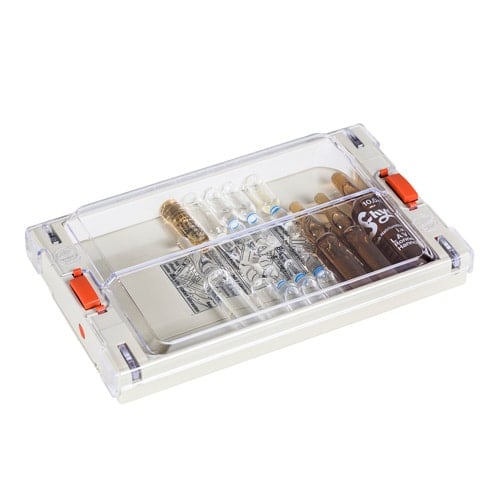 Dürasol Ampoule Dispenser Made Of Plastic And Polycarbonate | Dimensions: 20 X 12 X 2.9 Cm (L X W X H)