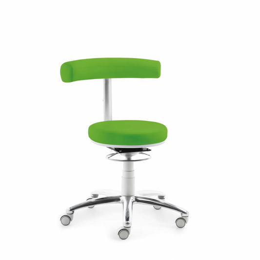 MyQuIZZ Practical Swivel Stool aluminium base | white - EconoMed