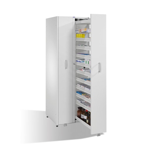 Medicine Cabinet With Vertical   Fully Extendable Drawers For Medicines
