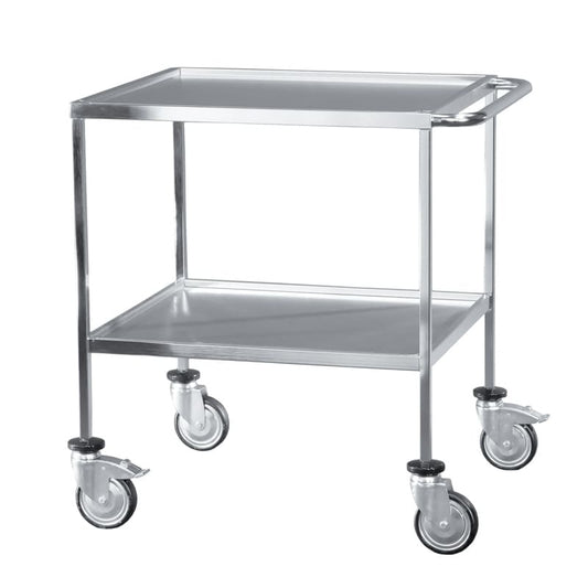 Surgical Multipurpose Trolley With Push Handle & 2 Removable Chrome-Nickel Steel Shelves