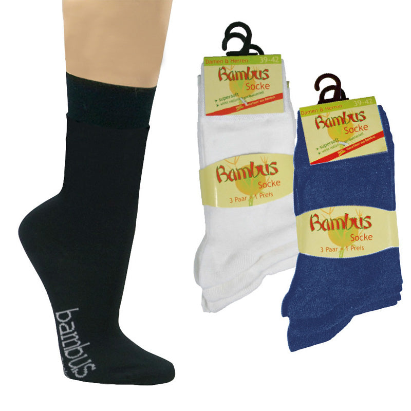 Wowerat Bamboo Health Socks In A Practical Pack Of 3   Available In Various Colours.