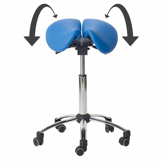 Saddle Stool With 2-Section   Inclination-Adjustable Seat Surface