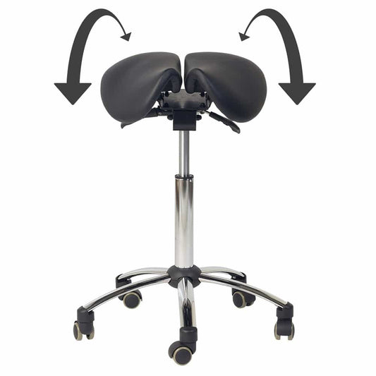 Saddle Stool With 2-Section   Inclination-Adjustable Seat Surface